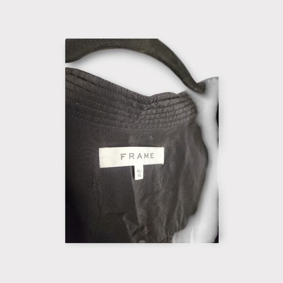 FRAME Cali Womens Silk Sleeveless Blouse XL Black Capsule Ready - Picture 5 of 9